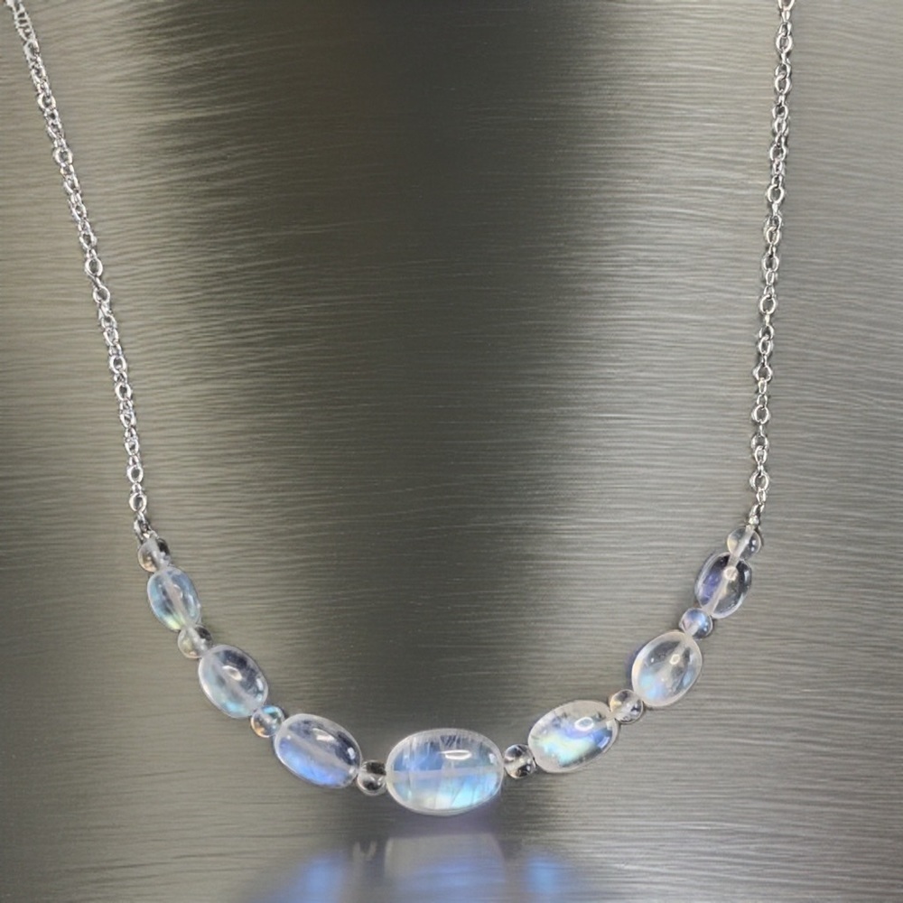 Hand Made Rainbow Moonstone Necklace - Picture 6 of 11